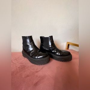 Black Faux Leather Boots